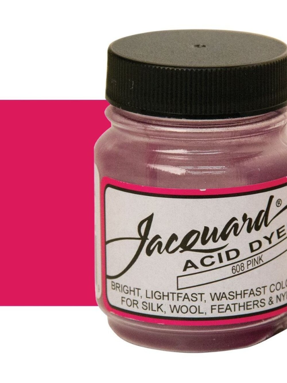 Jacquard Acid Dye Pink 608 .5 Oz Jar For Wool Silk Nylon Cashmere Fur NEW